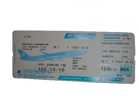 Flugticket von Los Angeles nach Papeete/Tahiti